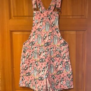 Crescent Creatures possum overall shorts